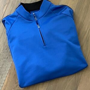 XL Adidas GOLF Climalite Pullover 1/4 Zip 3 Stripe Mock Neck Shirt Jacket K30